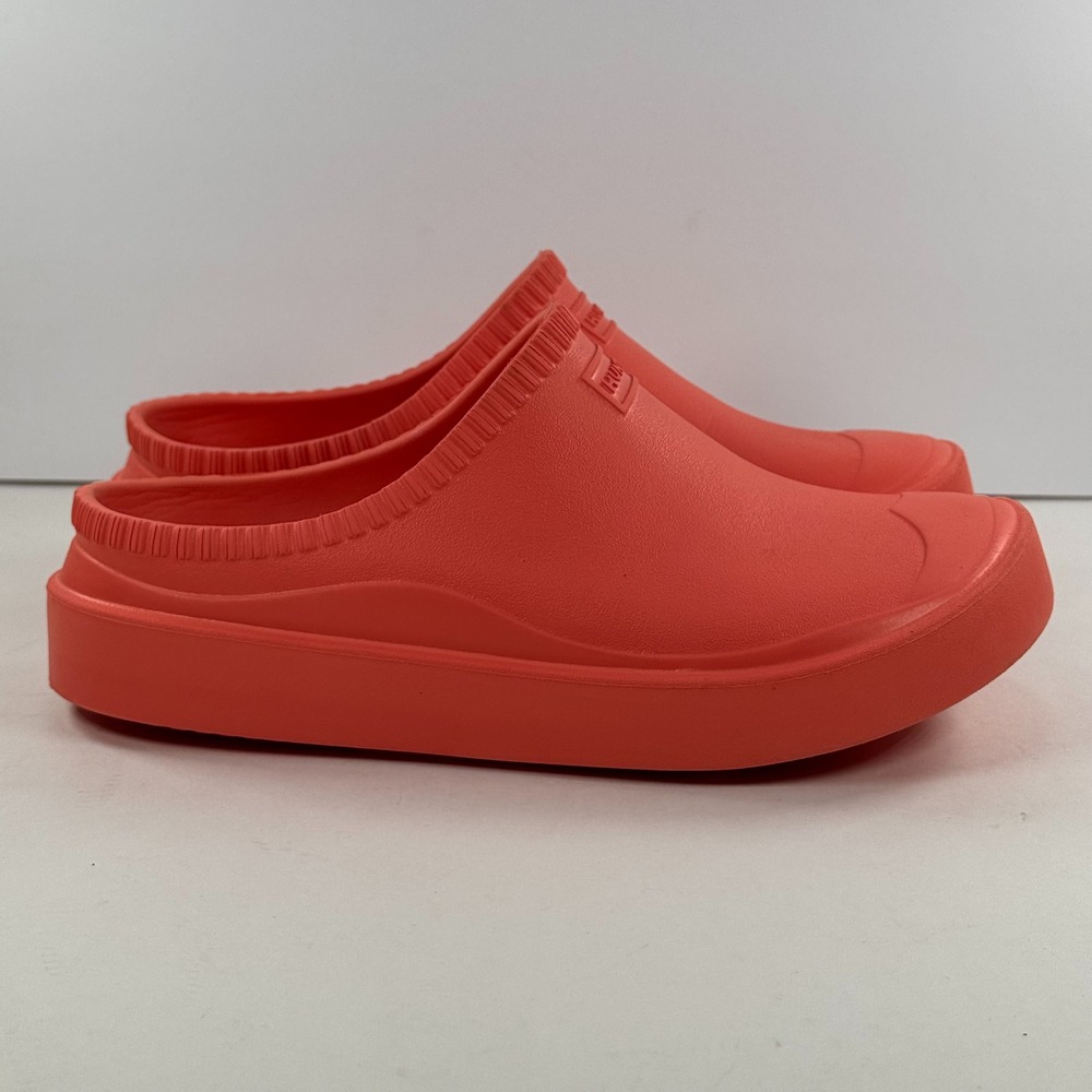 Hunter Play Clog Sunset Orange Rubber Waterproof Slip On Shoes Youth UK 3 US 5